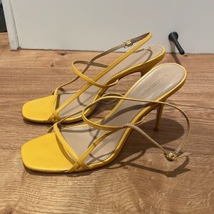 Reformation Yellow Strappy Heels
